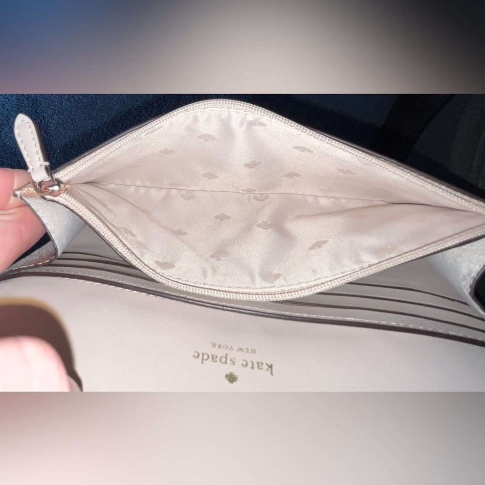 New Kate Spade Rose Gold Tinsel Medium Wristlet in Box - Picture 10 of 12